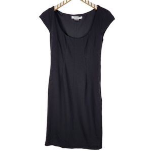 L.K. BENNETT Dress Womens 4 Black Cap Sleeve Shift Dress Officecore Corpcore